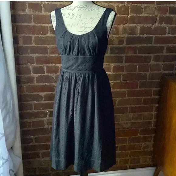 Vince black Burnout Spot Polka Dot Embossed Sleeveless Silk Dress NEW - Picture 4 of 6